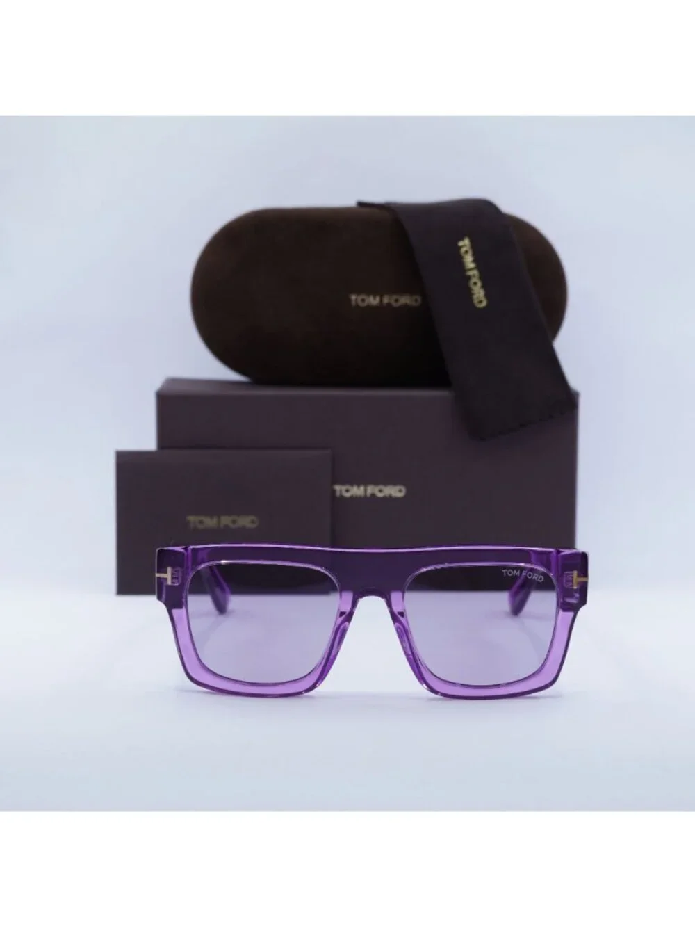 Tom Ford Fausto FT0711 81Y Square Unisex Sunglasses - Violet